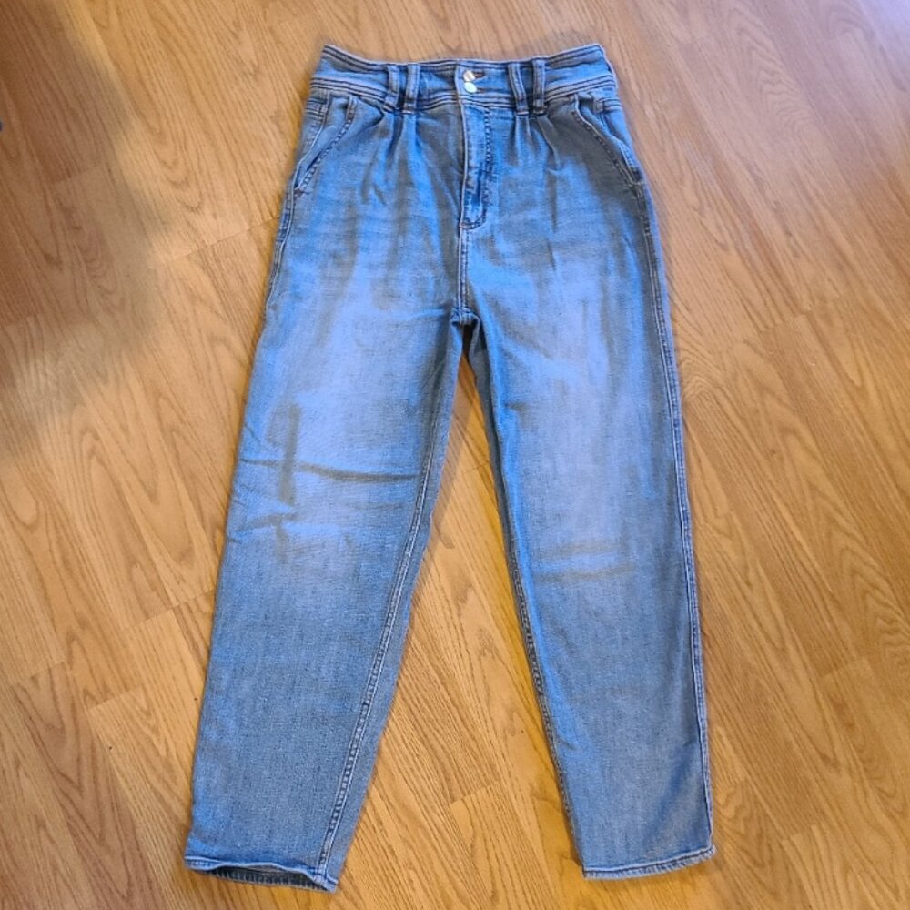 ANTHRO PILCRO LETTERPRESS DOUBLE PLEAT CROP ULTRA HIGH-RISE TROUSER JEANS sz 27